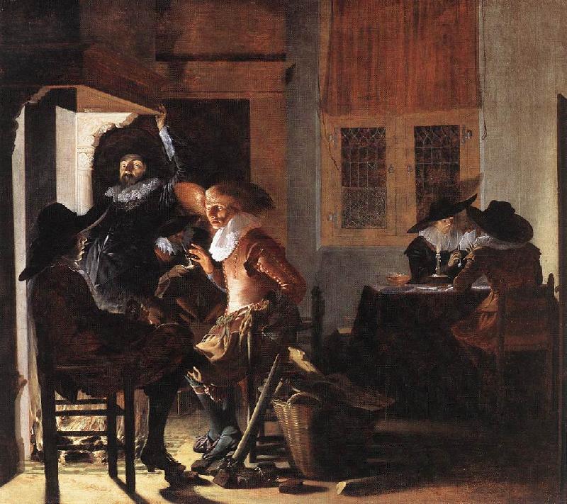 DUYSTER, Willem Cornelisz. Soldiers beside a Fireplace sg oil painting picture